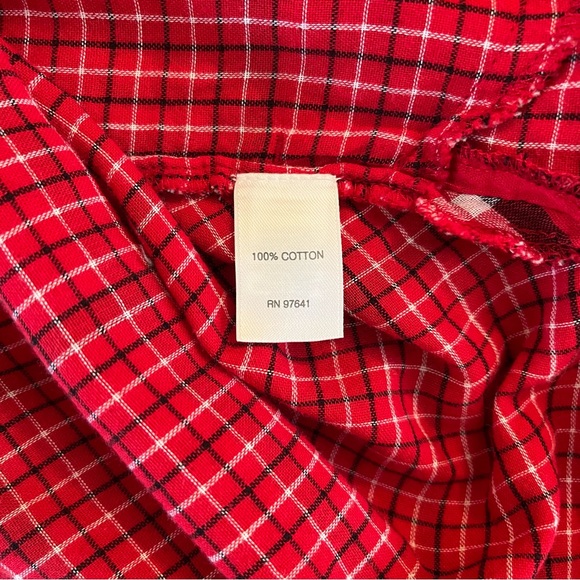 J. Jill Perfect Red and Black Plaid Double Cloth Tunic Button Down Shirt - Picture 8 of 10